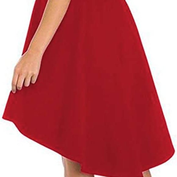 New Sarin Mathews Womens Off The Shoulder Short Sleeve High Low Cocktail Dress - Picture 5 of 16